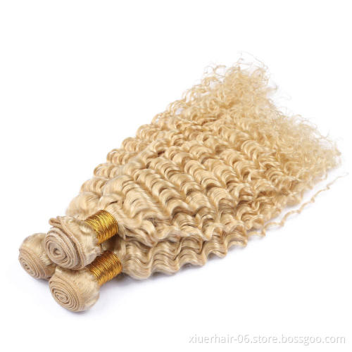 Free Sample 613 Deep Curly Best 12A Burmese Indian Bundle Hair Vendors With Frontals